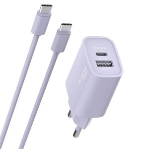 아이리버 25W 2포트 초고속 가정용 충전기 + CtoC 케이블 세트