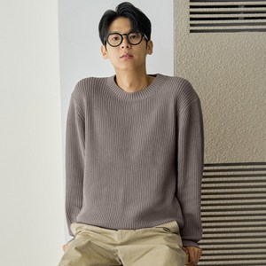 매너그램 남성용 퓨어코튼100 하찌 긴팔 라운드 오버핏 니트