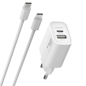 아이리버 25W 2포트 초고속 가정용 충전기 + CtoC 케이블 세트