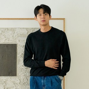 매너그램 남성용 라운드 긴팔 니트