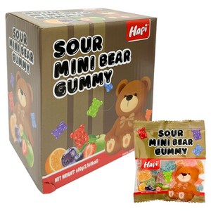 HApi 사우어 미니 베어 모양 구미 젤리 60개입, 600g, 1개