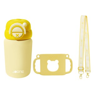 주니 2in1컵 240ml + 실리콘 컵홀더 + 스트랩 세트, 옐로우, 1세트
