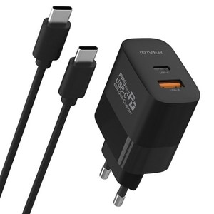 아이리버 65W GaN 초고속 충전기 IHA-PD65WDCC + C타입-C타입 케이블 세트