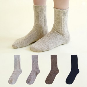 마이싹 여성용 웜 트위스트 겨울양말 4켤레