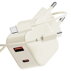 누아트 PD충전 25W 2포트 멀티 초고속 충전기 어댑터 + C to C 고속 충전케이블 1m 세트