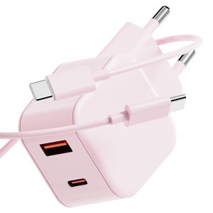 누아트 PD충전 25W 2포트 멀티 초고속 충전기 어댑터 + C to C 고속 충전케이블 1m 세트