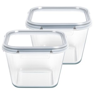 발룬피니 내열강화유리 김치통 밀폐용기, 920ml, 2개