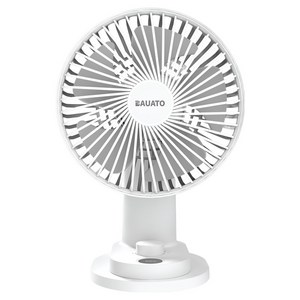 바우아토 무선 저소음 자동 회전 소형 집게 틈새 탁상용 선풍기
