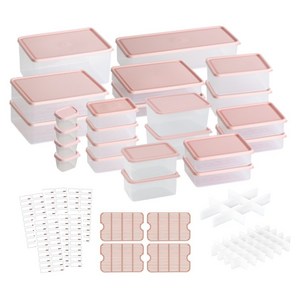 비트리 시즌2 부드럽게 휘어지는 냉장고 정리용기 35종 세트 핑크