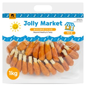 졸리마켓 강아지 대용량 육포, 치킨봉, 1kg, 1개