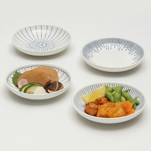 메종오브제 모루 일본풍 도자기 앞접시 세트, 4종, 단포포 + 하나 +..., 1세트