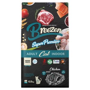 브리젠 어덜트 고양이 슈퍼프리미엄 인도어 사료, 닭, 6.8kg, 1개