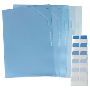 영오 그라데이션 L홀더 A4 5종 + 인덱스 스티커 120p 세트, 블루, 1세트
