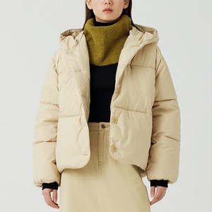 JAJU 여성용 후드 푸퍼 보온 점퍼