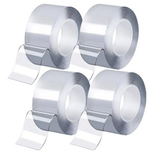 하이어데코 클리어겔 자국없는 초강력 실리콘 양면 테이프 3cm x 5m, 투명, 4개