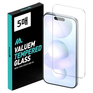 밸류엠 고화질 9H 강화유리 휴대폰 액정보호필름 5p 세트