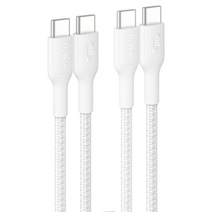 벨킨 C타입-C타입 60W 브레이디드 고속 충전 케이블 CAB024fq1MWH2PK