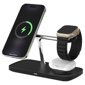 만렙 3in1 아이폰 갤럭시 에어팟 애플워치 갤럭시워치 버즈 맥세이프 고속 무선충전기 3WCC401Qi2