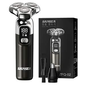 SAMSEA 자석 칼날 헤드 6방향 휴대용 2 in 1 8W 대출력 전기면도기 + 코털 제거기