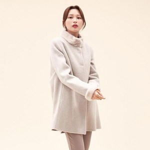 올리비아하슬러 여성용 천연모피 캐시미어 혼방 보온 코트 OHCWCT301