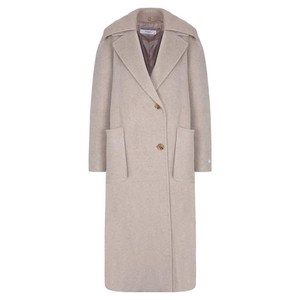 올리비아하슬러 여성용 카라 니트배색 모직 보온 코트 OHCWCT203