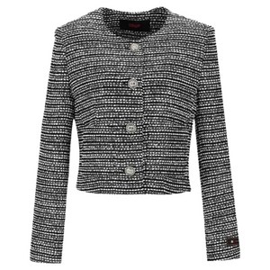 숲 여성용 라운드 트위드 슬림핏 재킷 SA9TJM1