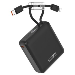 룩씨 PD 22.5W 케이블 일체형 초고속 충전 대용량 미니 보조배터리 10000mAh 멀티단자