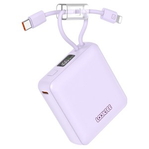 룩씨 PD 22.5W 케이블 일체형 초고속 충전 대용량 미니 보조배터리 10000mAh 멀티단자