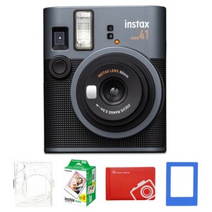인스탁스 mini41 즉석카메라 + 필름 2p + 케이스 투명 + 오리진 미니 앨범 랜덤발송 + 미니 자석 액자 랜덤발송 세트