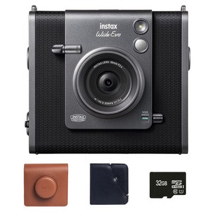 인스탁스 와이드에보 즉석카메라 + 케이스 브라운 + 와이드 앨범 랜덤발송 + 메모리 SD 카드 32GB 세트 FI028