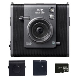 인스탁스 와이드에보 즉석카메라 + 케이스 블랙 + 와이드 앨범 랜덤발송 + 마이크로 SD 카드 32GB 세트 FI028