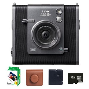 인스탁스 와이드에보 즉석카메라 + 필름 2p + 케이스 브라운 + 와이드 앨범 랜덤발송 + 마이크로 SD카드 32GB 세트 FI028