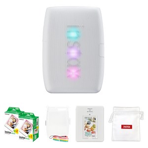 인스탁스 미니링크3 포토프린터 클레이화이트 + 투명케이스 + 필름 40p + 마카롱2단앨범 + 로고파우치