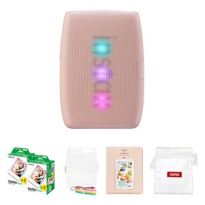 인스탁스 미니링크3 포토프린터 로즈핑크 + 케이스 투명 + 필름 40p + 마카롱2단 앨범 + 로고파우치 세트