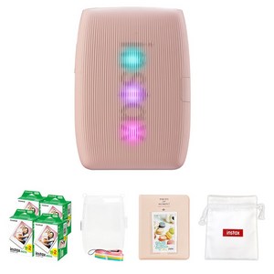 인스탁스 미니링크3 포토프린터 로즈핑크 + 투명 케이스 + 필름 80p + 마카롱 2단앨범 + 로고파우치 세트