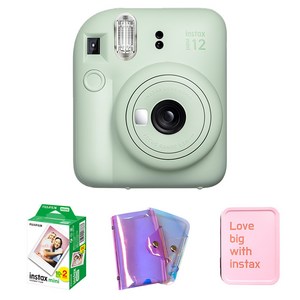 인스탁스 미니12 즉석카메라 민트그린 + 필름 20p + 홀로그램 1단앨범 + 틴케이스 세트