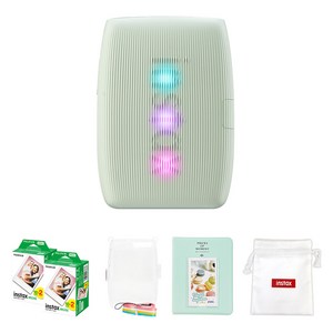 인스탁스 미니링크3 포토프린터 세이지그린 + 투명케이스 + 필름 40p + 마카롱2단앨범 + 로고파우치 세트