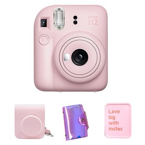 인스탁스 미니12 즉석카메라 블로썸핑크 + 전용가방 + 홀로그램 1단앨범 랜덤발송 + 틴케이스 랜덤발송 세트