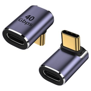스페이스쉴드 업워드 100W C type USB4 8K 40Gbps C to C 90도 직각 꺾임 연장 젠더