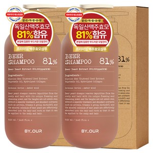 바이아우어 블랙비어81 탈모 샴푸 앰버우드, 1.02L, 2개