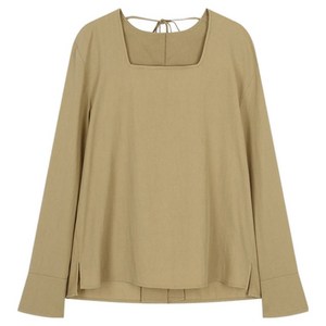 리스트 여성용 백 스트랩 스퀘어넥 블라우스 TWWBLO70030