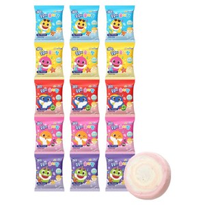 앙팡드봉봉 스낵스 핑크퐁 아기상어 줄줄이 솜사탕 15p, 60g, 1개
