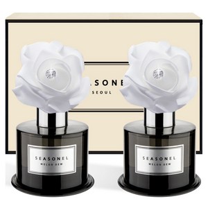 시즈넬 퍼퓸향 디퓨저 화이트 로즈 블랙에디션 120ml 본품, 멜론 듀 향, 2개