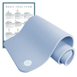 아리프 NBR 요가매트 20mm + 운동 가이드 포스터 세트, 그레이 블루, 1830 x 610..., 1세트