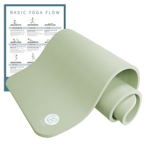 아리프 NBR 요가매트 20mm + 운동 가이드 포스터 세트, 그린 티, 1830 x 610..., 1세트