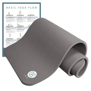 아리프 NBR 요가매트 20mm + 운동 가이드 포스터 세트, 웜 그레이, 1830 x 610..., 1세트