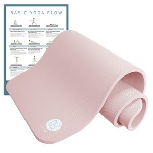 아리프 NBR 요가매트 20mm + 운동 가이드 포스터 세트, 소프트 핑크, 1830 x 610..., 1세트