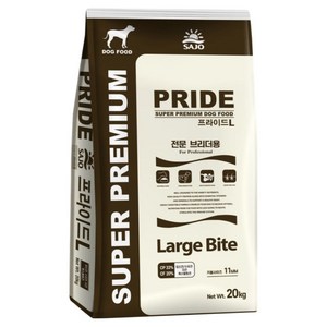 사조 프라이드 강아지 라지바이트 건식사료, 20kg, 닭, 1개