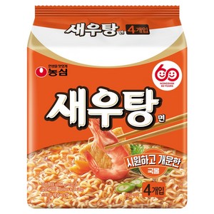 새우탕 새우탕면 122g, 4개, (1팩)