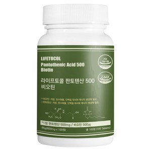 라이프토콜 판토텐산 500 비오틴 80g, 100정, 1개